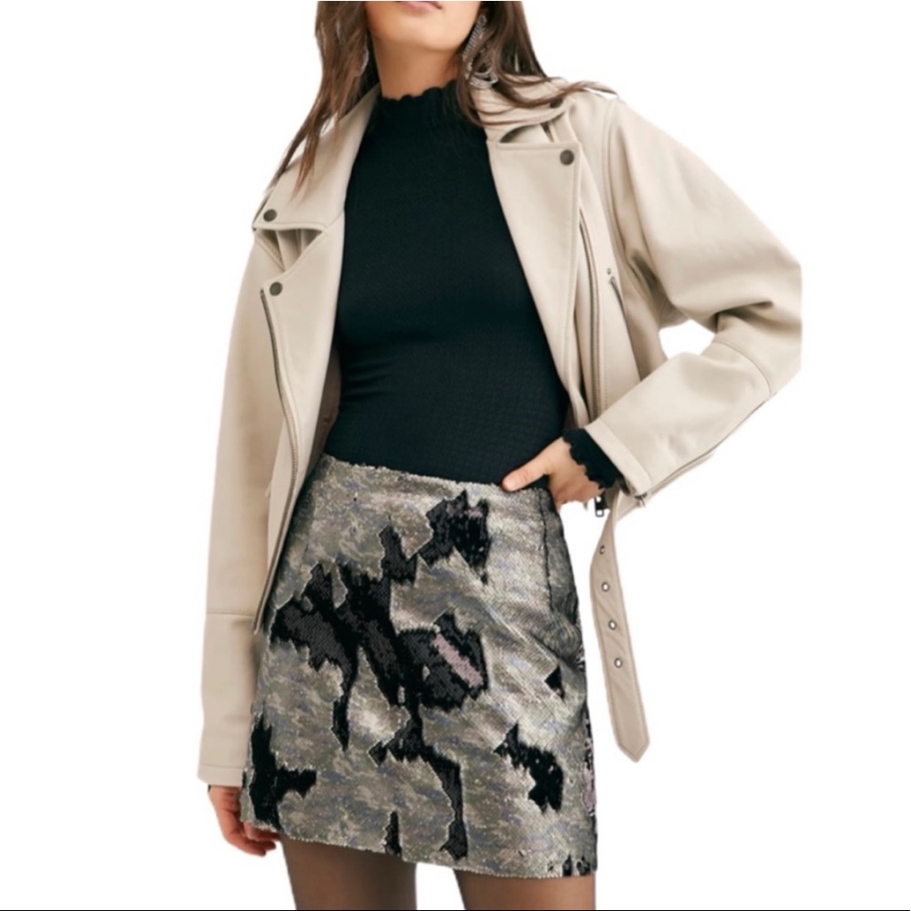 Free People Sequin Skinny Mini‎ Skirt